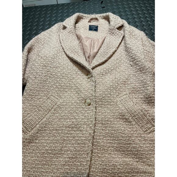 Abercrombie & Fitch A&F Pink Wool Coat Oversized Womens Size Medium - Picture 3 of 9